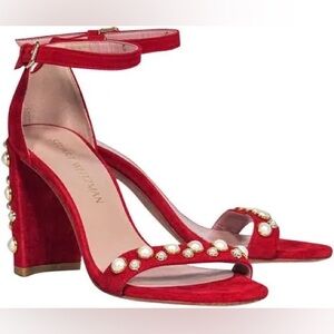 Stuart weitzman red pearl heels